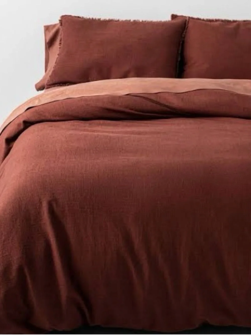 Casaluna Rust Linen King Duvet Set